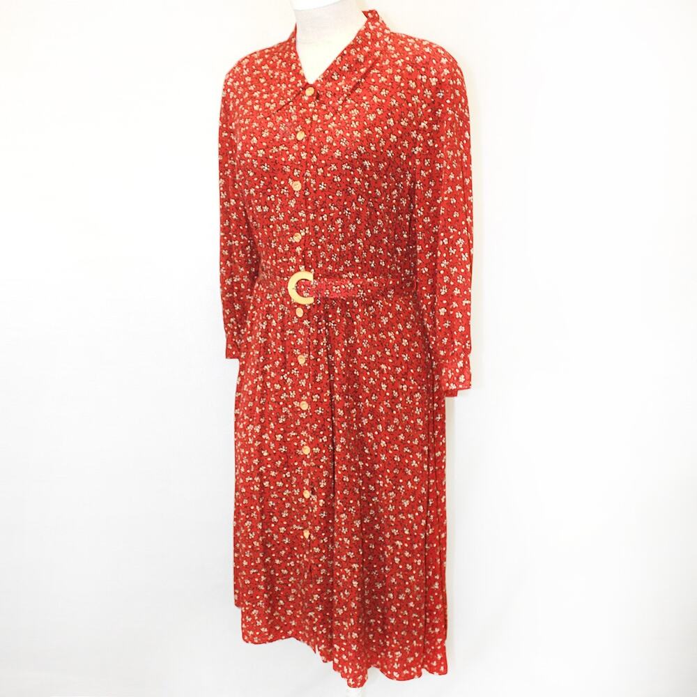Elisabeth Lis Claiborne Y2K 90's grandma core modest vintage floral dress 14